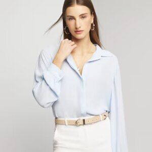 Equipment Femme Sheer Blouse, Cloud Blue